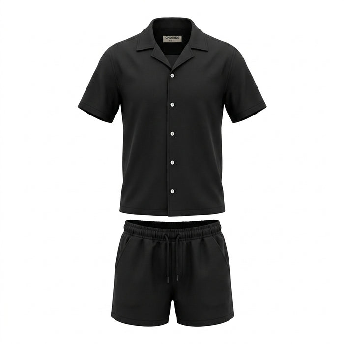Men Short Sleeve Shirt And Shorts Set