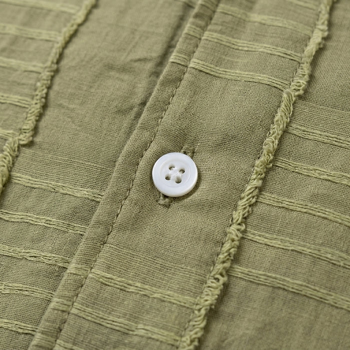 Kids Short Sleeve Textured Button Front Shirt