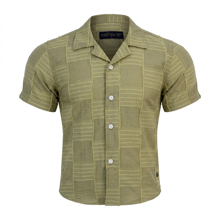 Kids Short Sleeve Textured Button Front Shirt