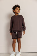 boy short sweatset - chestnut