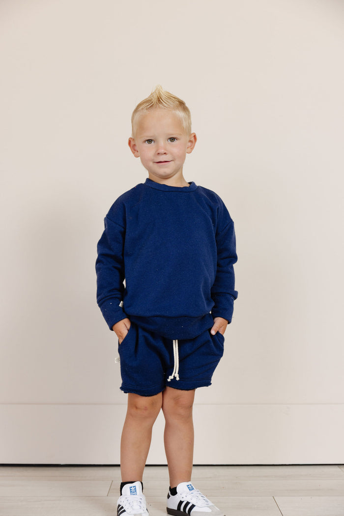 boy short sweatset - navy tide