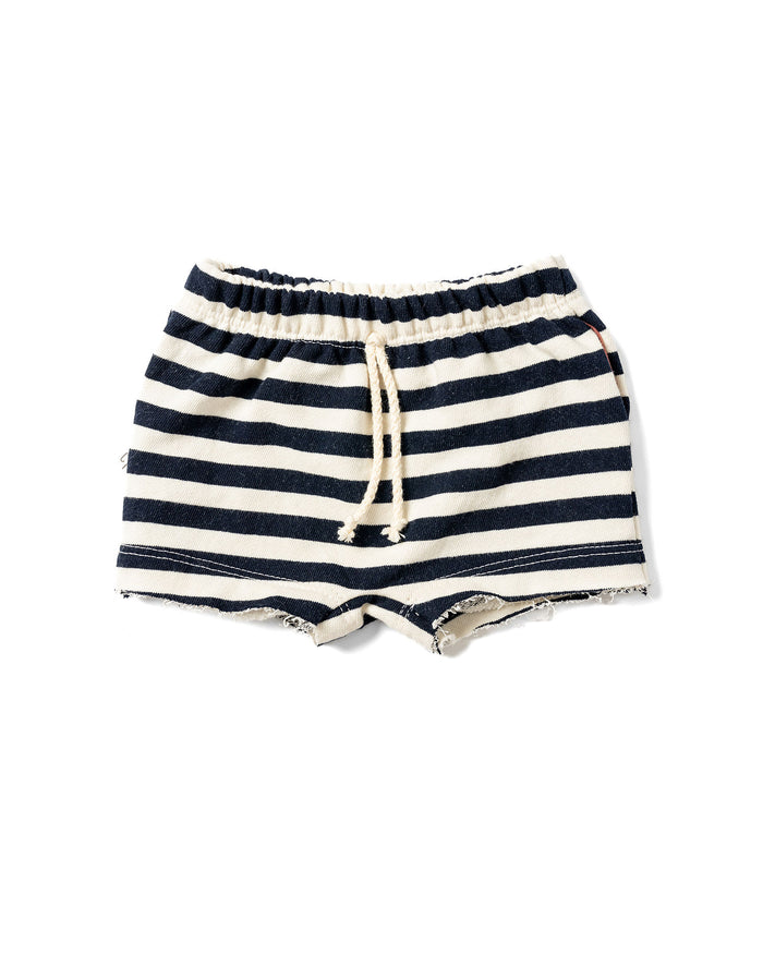 boy shorts - navy and cream stripe