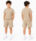 Boy Textured T Shirt And Shorts Set