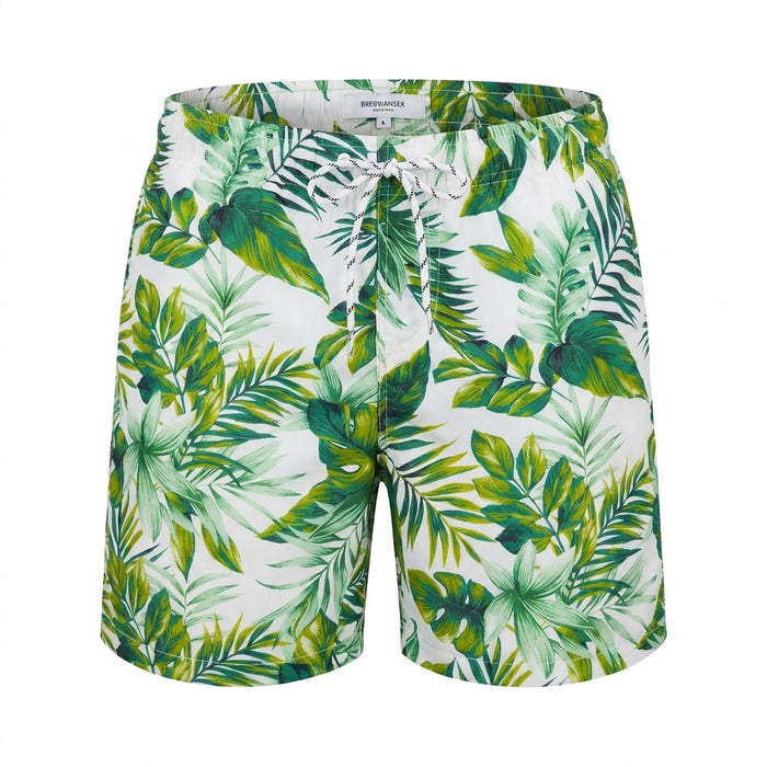 Men Tropical Floral Print Swim Shorts