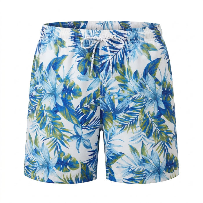 Men Tropical Floral Print Swim Shorts