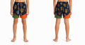 Men Tropical Leaf Print Swim Shorts