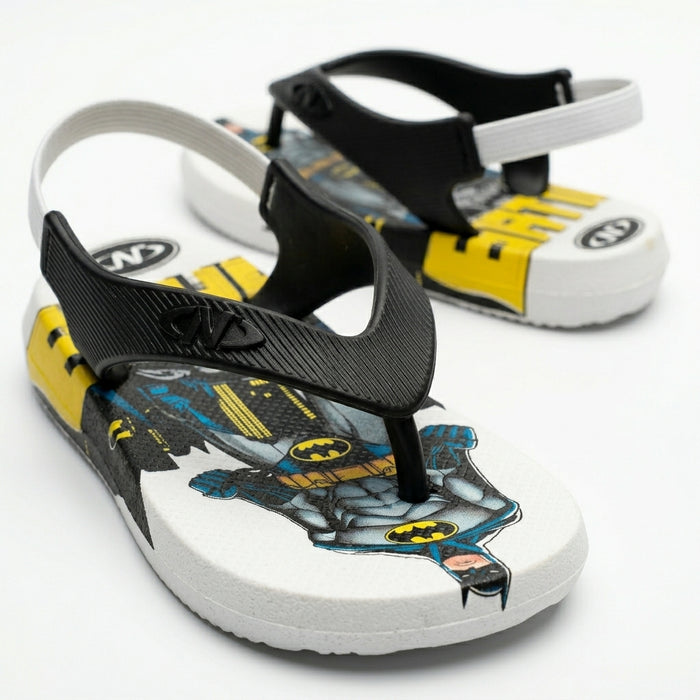 Boys Batman Print Flip Flop Sandals With Back Strap