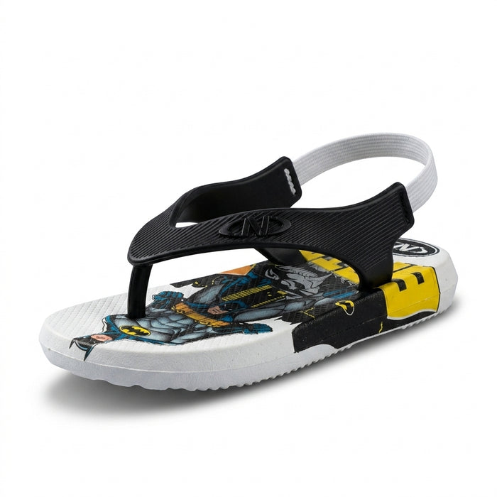Boys Batman Print Flip Flop Sandals With Back Strap