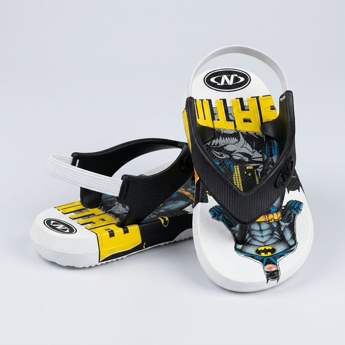 Boys Batman Print Flip Flop Sandals With Back Strap