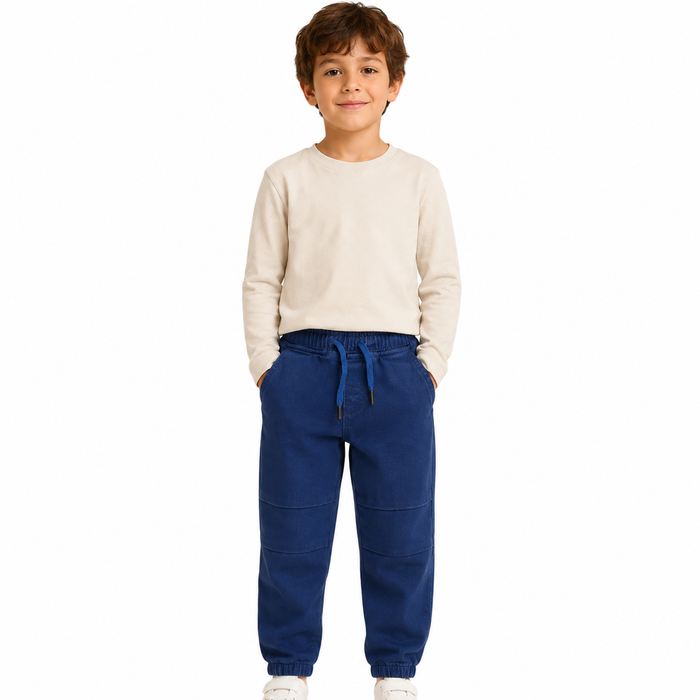 Boys jogger pants with elastic waist and adjustable drawstring
