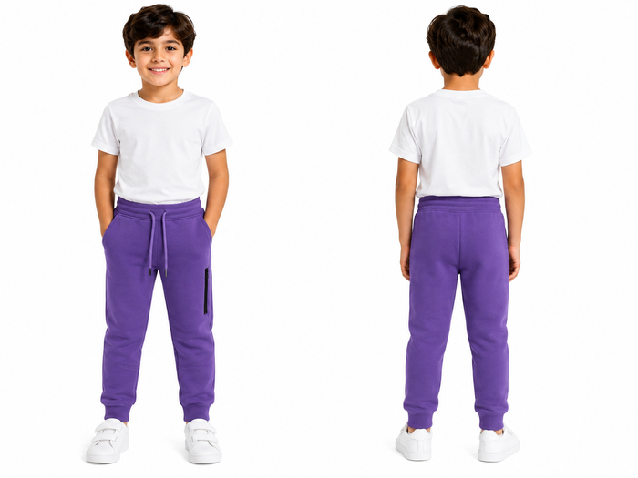 Boys Jogger Sweatpants With Side Zipper Pocket