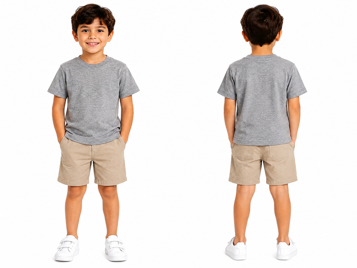 Boys Plain Cotton Short Sleeve T Shirt
