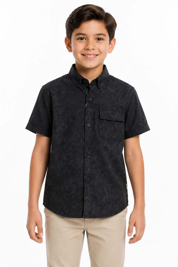 Boys Short Sleeve Shirt With Chest Pocket