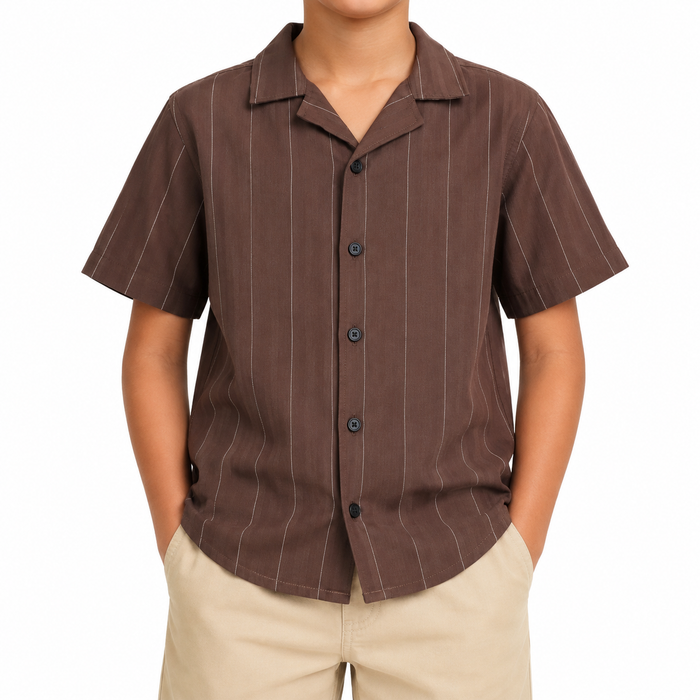 Boys Short Sleeve Striped Shirt