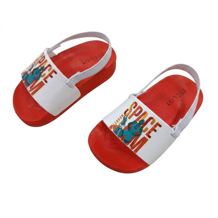 Boys Space Jam Printed Backstrap Slide Sandals