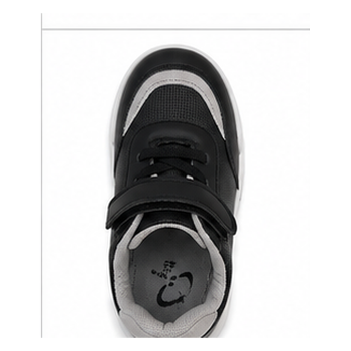 Boys sports sneakers with hook-and-loop strap and laces