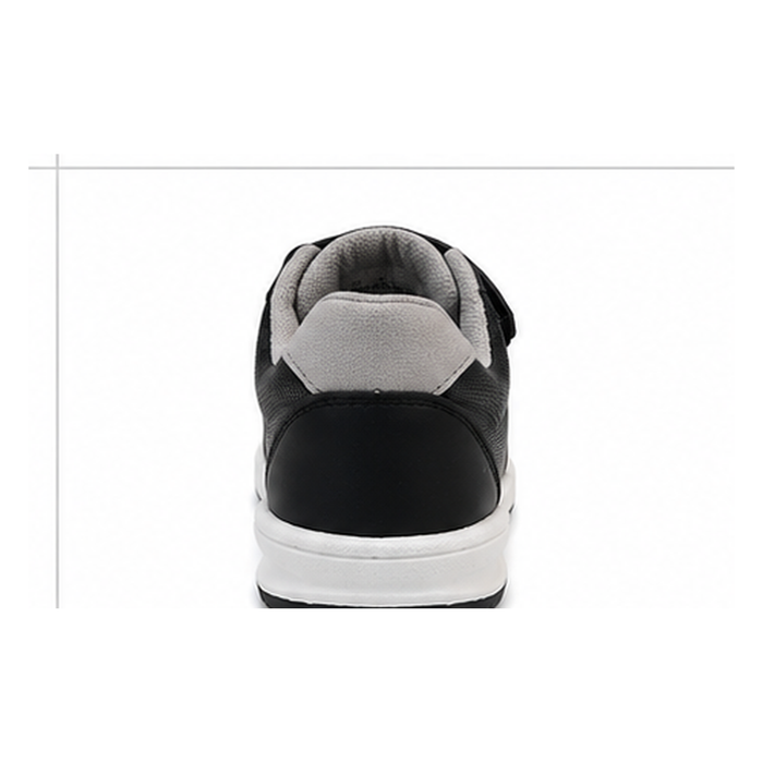 Boys sports sneakers with hook-and-loop strap and laces