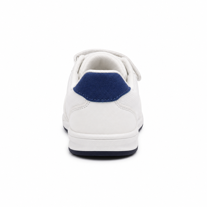 Boys sports sneakers with hook-and-loop strap and laces