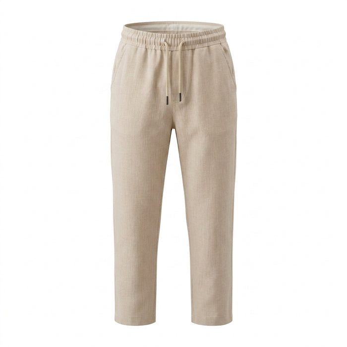Boys Striped Short Sleeve Shirt And Linen Pants Set