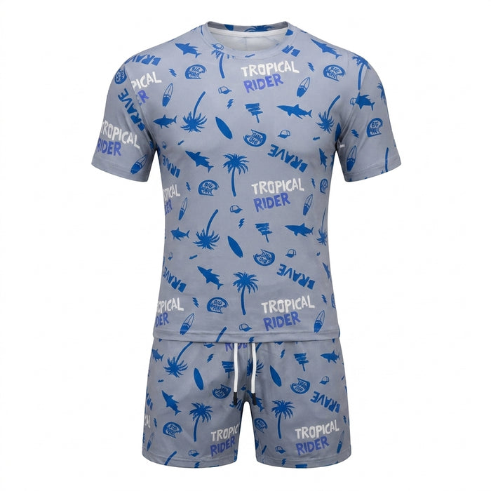 Boys Tropical Rider Printed Pajama Set