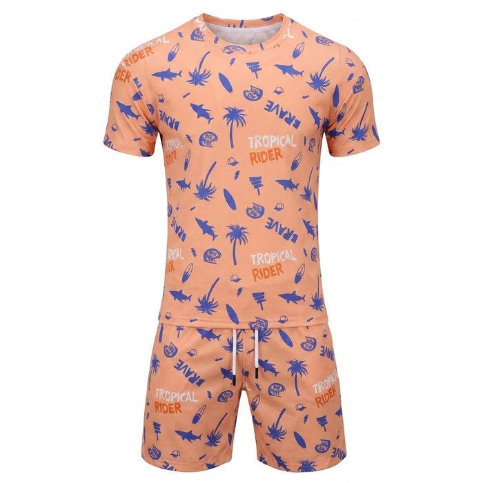 Boys Tropical Rider Printed Pajama Set