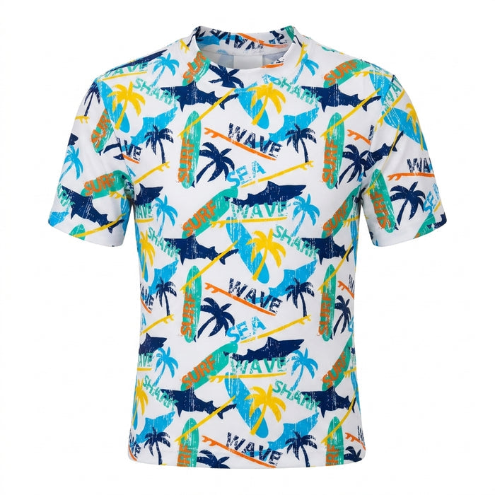 Boys Tropical Surf Print Short Sleeve Swim Set