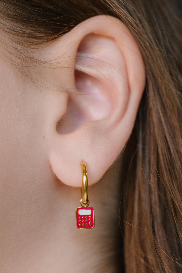 Calculator Enamel Hoop Charm