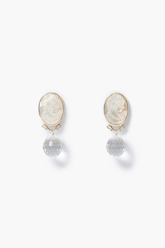 Cameo Drop Earrings Crystal