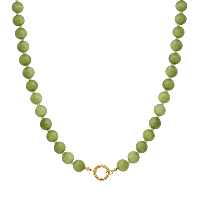 Candy Beaded Charm Necklace - Green Apple