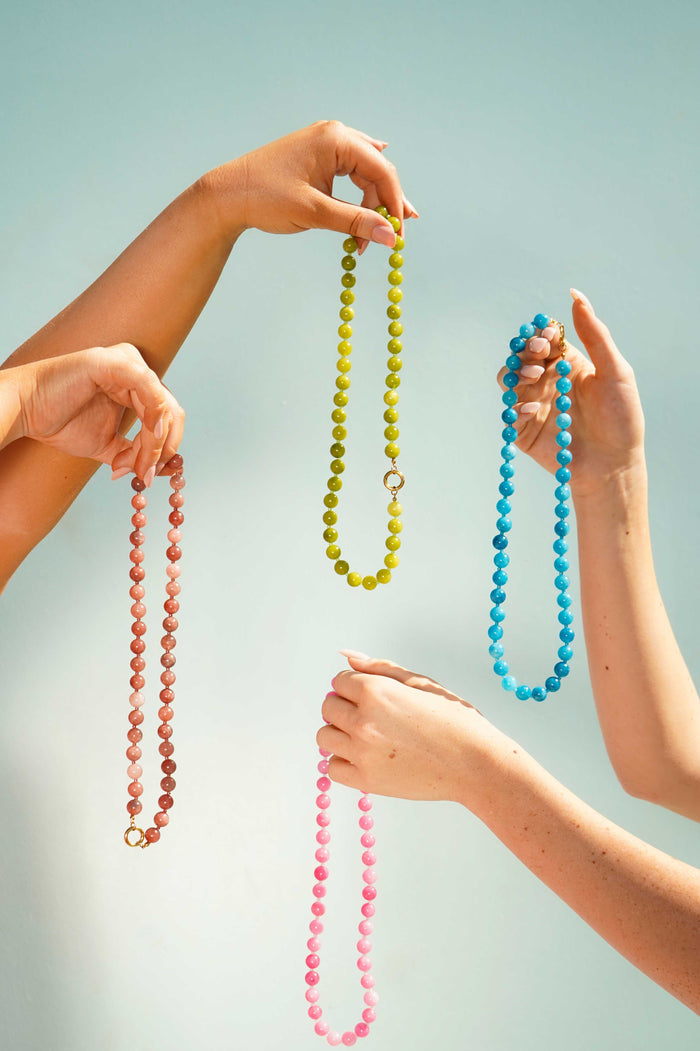 Candy Beaded Charm Necklace - Wild Berry