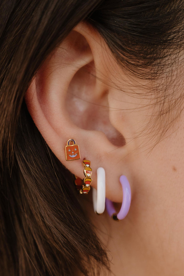 Candy Corn Silhouette Titanium Hoops