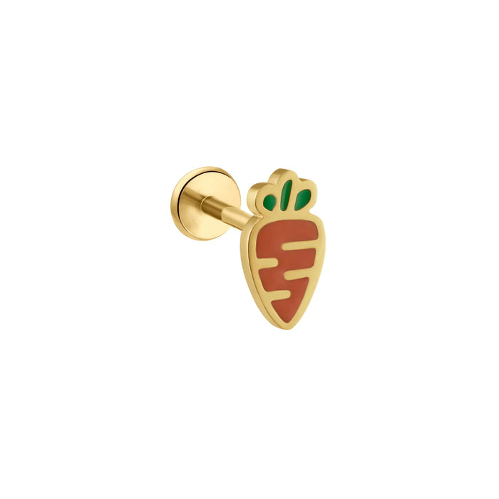 Carrot Enamel Flat Back Stud