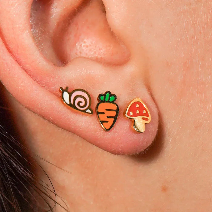 Carrot Enamel Flat Back Stud