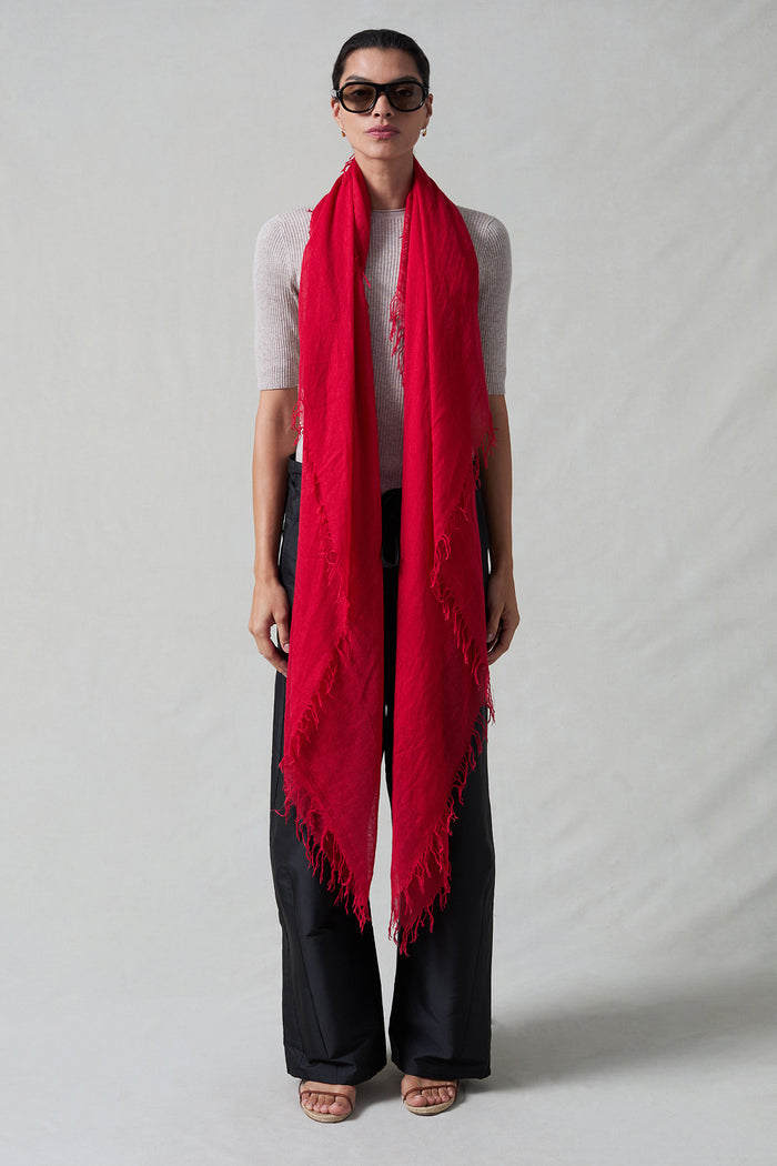 Cashmere and Silk Scarf Barbados Cherry