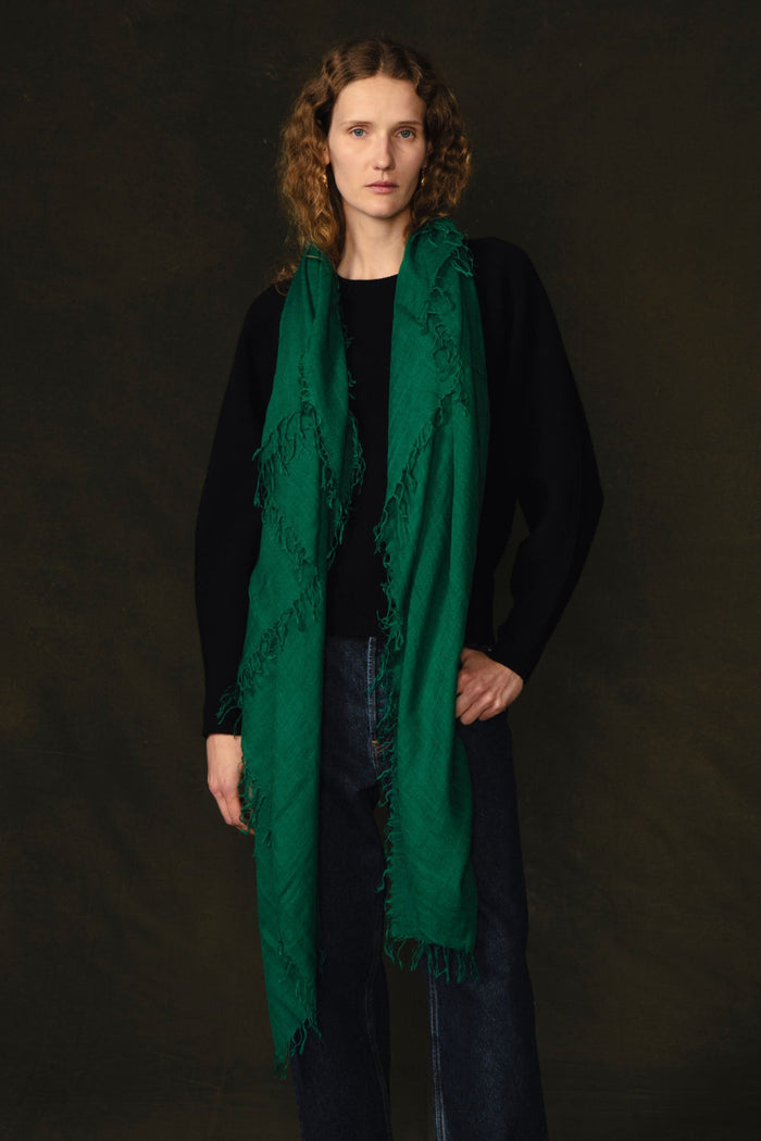 Cashmere and Silk Scarf Emerald