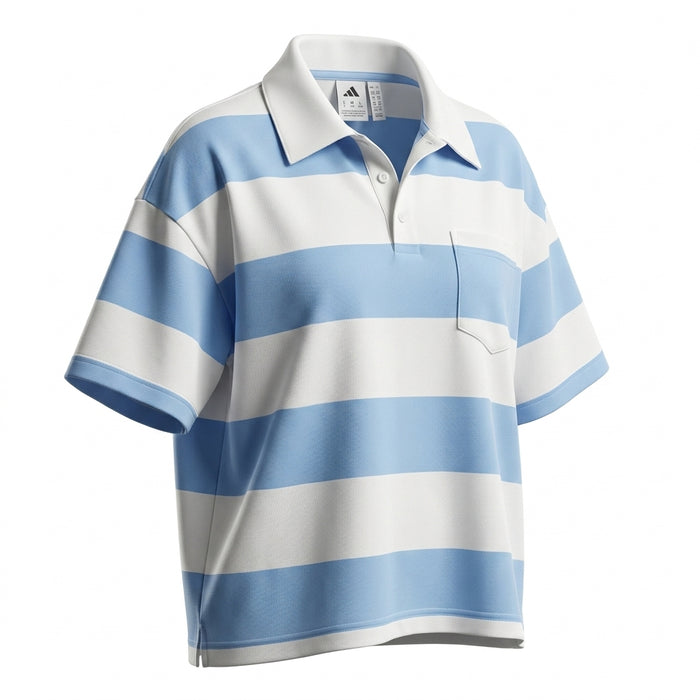 Casual And Striped Short Sleeve Polo Top