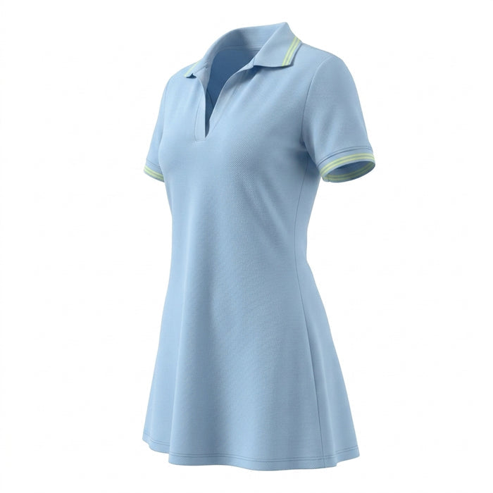 Casual Contrast Trim Short Sleeve Polo Dress