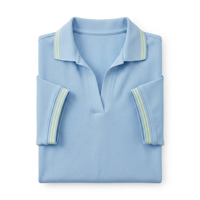 Casual Contrast Trim Short Sleeve Polo Dress