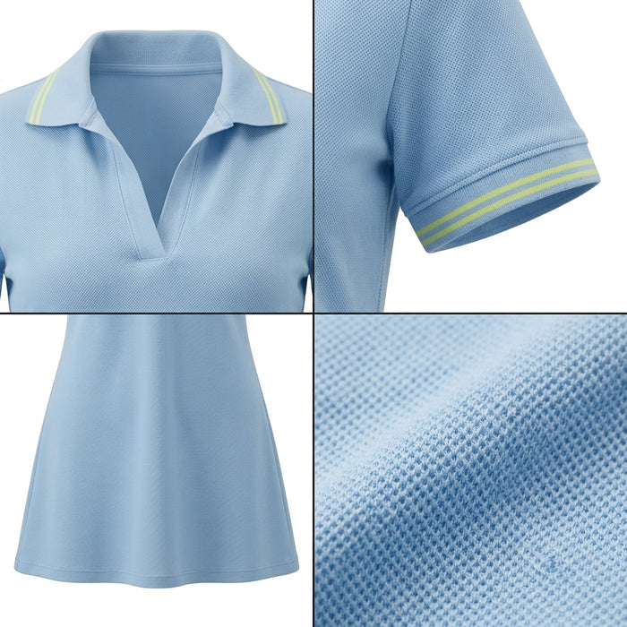 Casual Contrast Trim Short Sleeve Polo Dress