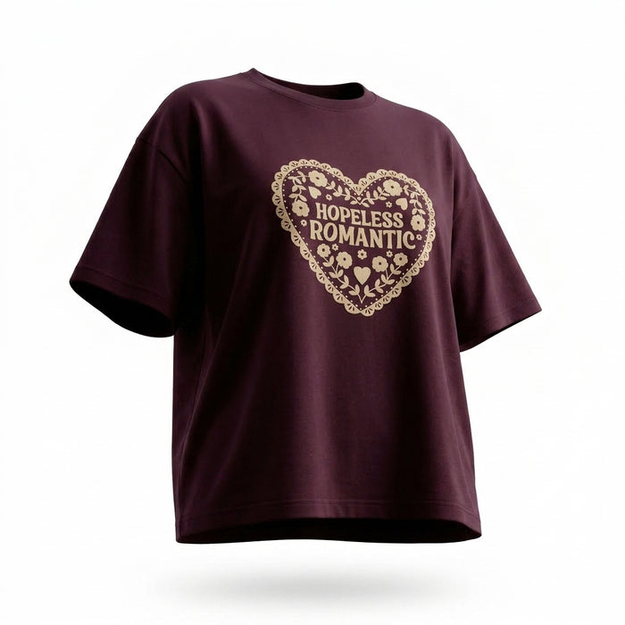Casual Hopeless Romantic Graphic Short Sleeve T Shirt