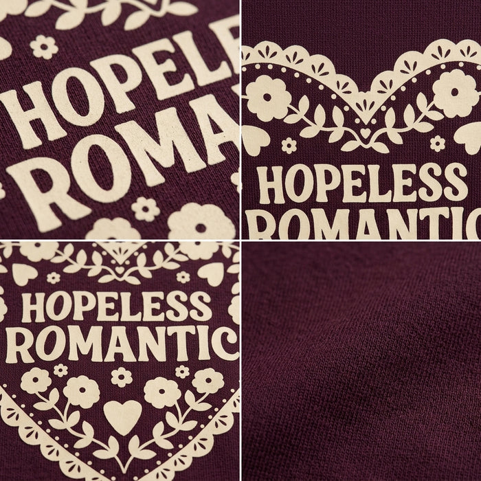 Casual Hopeless Romantic Graphic Short Sleeve T Shirt