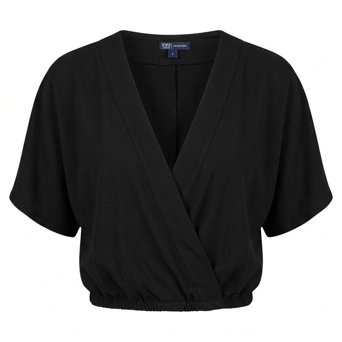 Casual Wear Women Wrap Front Cropped Blouse