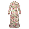 Casual Women Floral Button Down Maxi Shirt Dress With Ruffle Hem