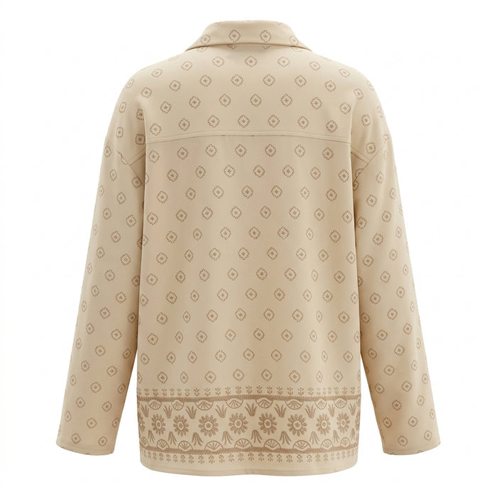 Casual Women Printed Button Front Blouse