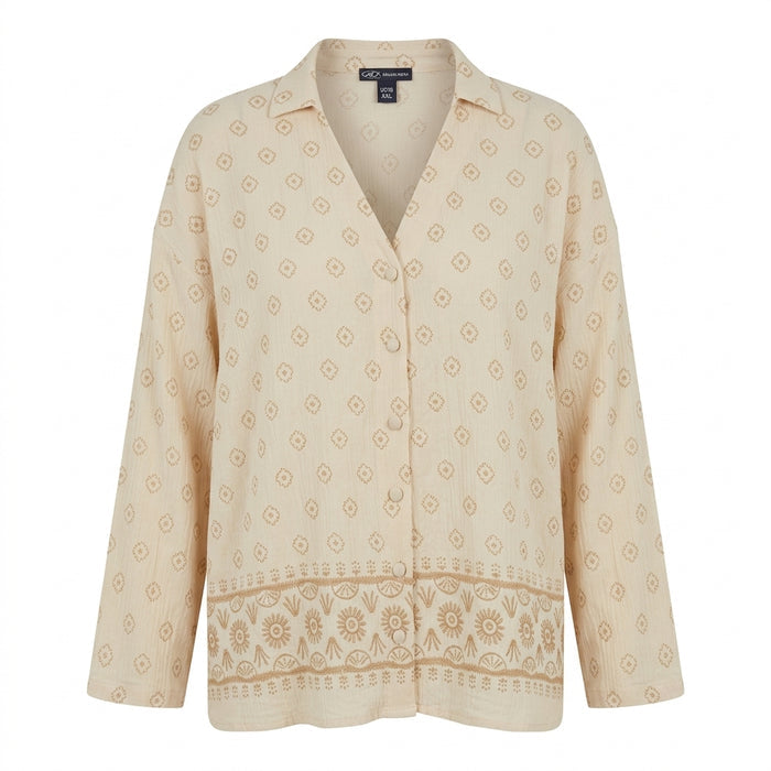 Casual Women Printed Button Front Blouse