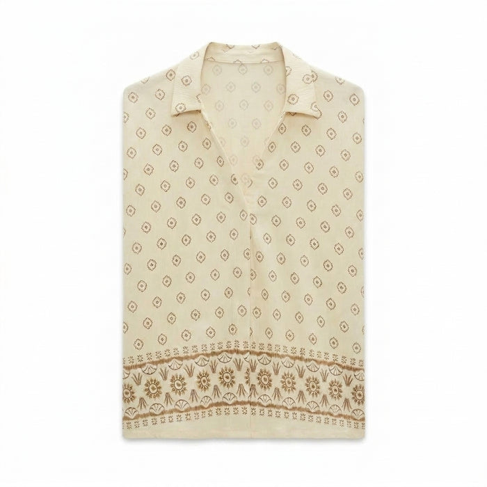 Casual Women Printed Button Front Blouse