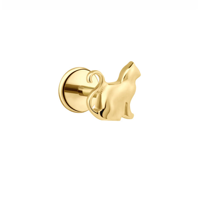 Cat Profile Flat Back Stud