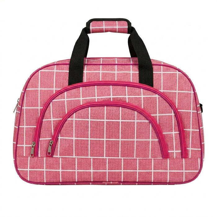 Check Pattern Travel Duffle Bag