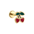 Cherry Heart Flat Back Stud