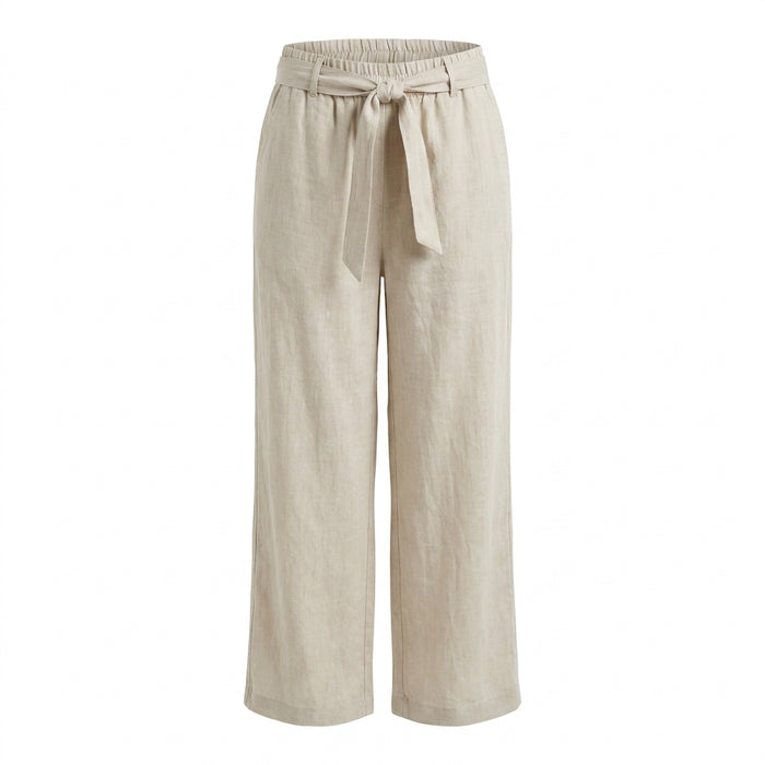 China Made Women Light Wide Leg Tie Waist Pants